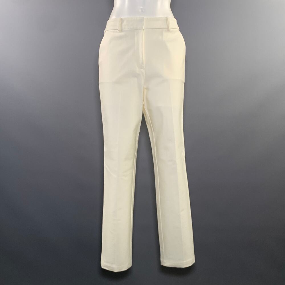 DEREK LAM Straight Leg Dress Pants Cream Cotton Blend Size 6